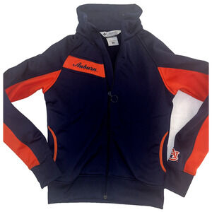 Auburn Tigers Jacket Womens Medium Blue Orange Columbia Full Zip Pockets Stretch